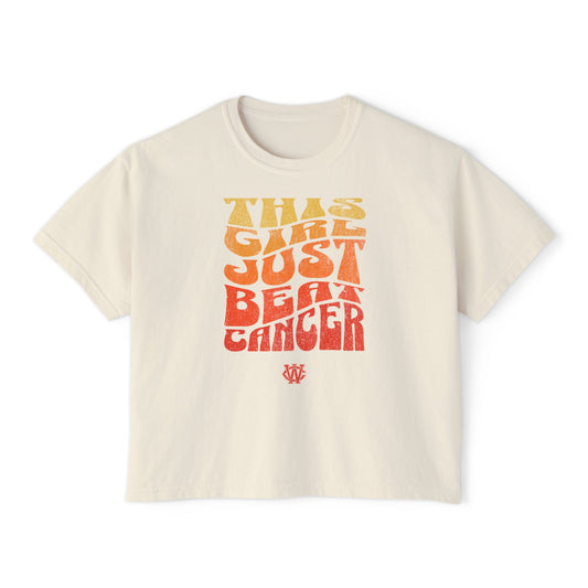 This Girl Beat Cancer (Orange) - Women's Boxy Tee