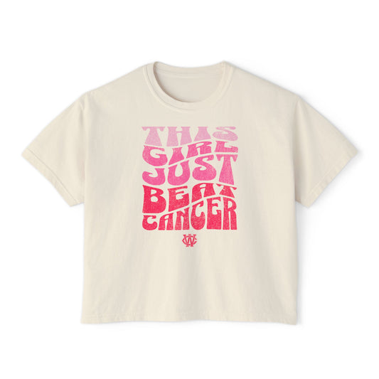 This Girl Beat Cancer (Pink) - Women's Boxy Tee