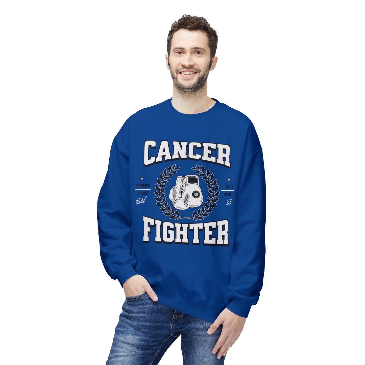 Cancer Fighter Crewneck Sweatshirt (Royal Blue)