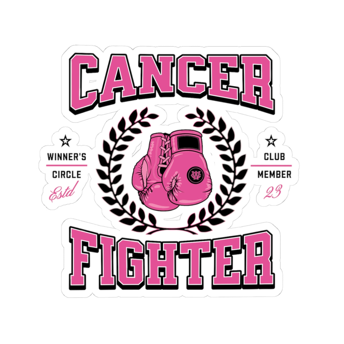 Cancer Fighter Sticker — Boxing Gloves Kiss-Cut Decal