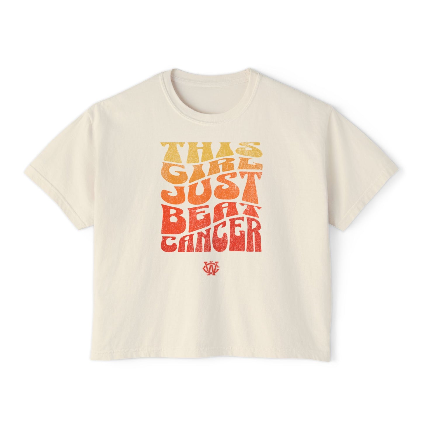 This Girl Beat Cancer (Orange) - Women's Boxy Tee