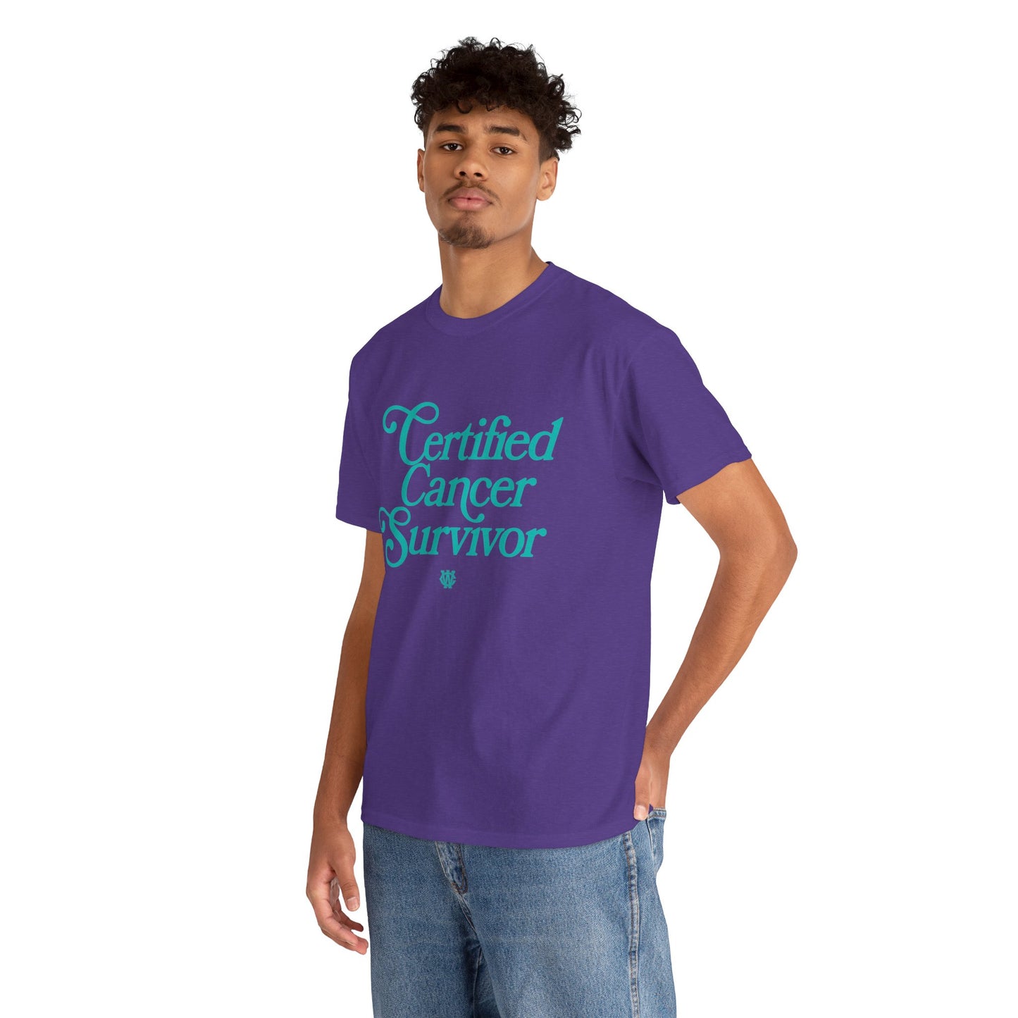 Certified Cancer Survivor - Unisex T-Shirt (Teal Letters)
