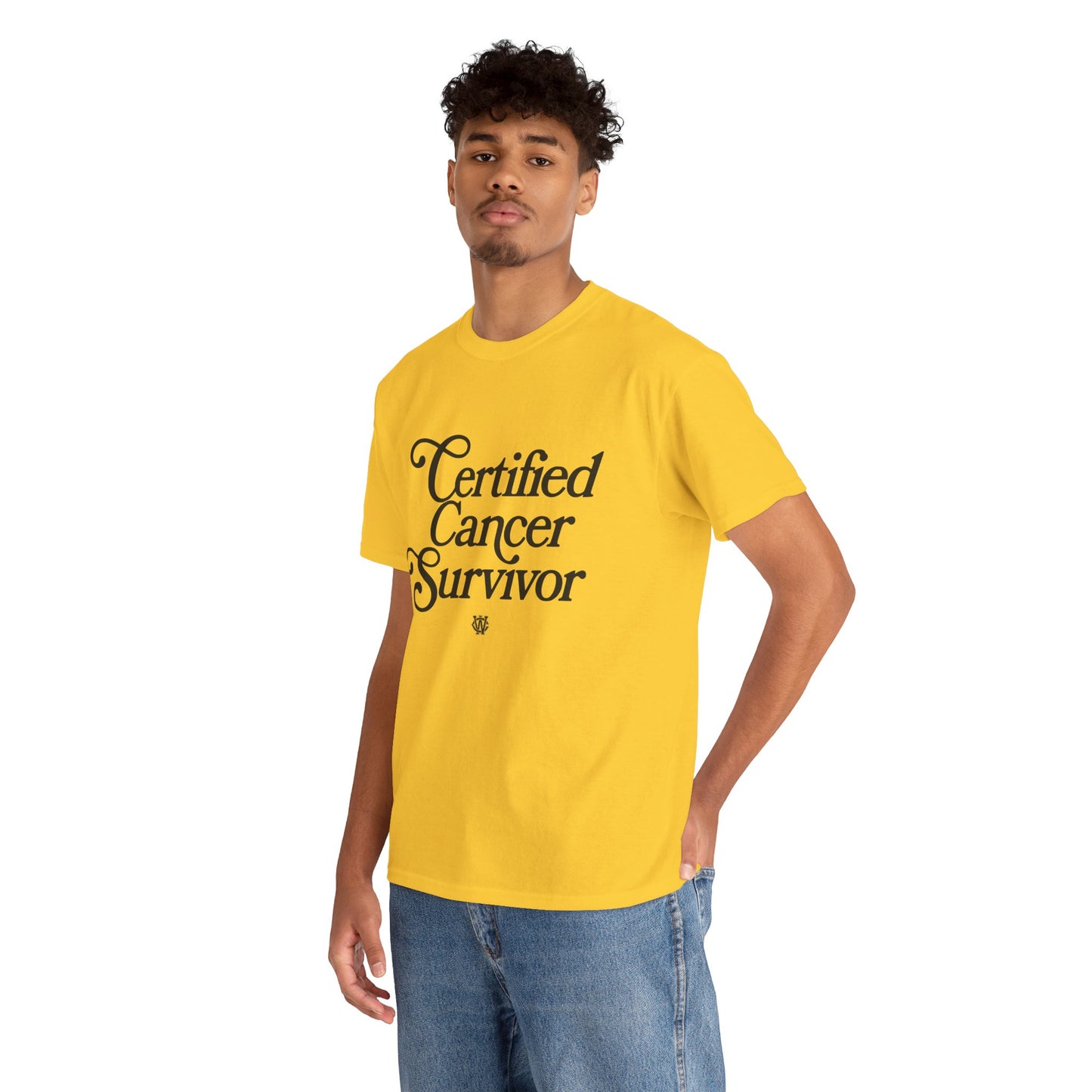 Certified Cancer Survivor - Unisex T-Shirt (Black Letters)