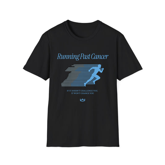 Running Past Cancer (Male) Light Blue Graphic - T-Shirt