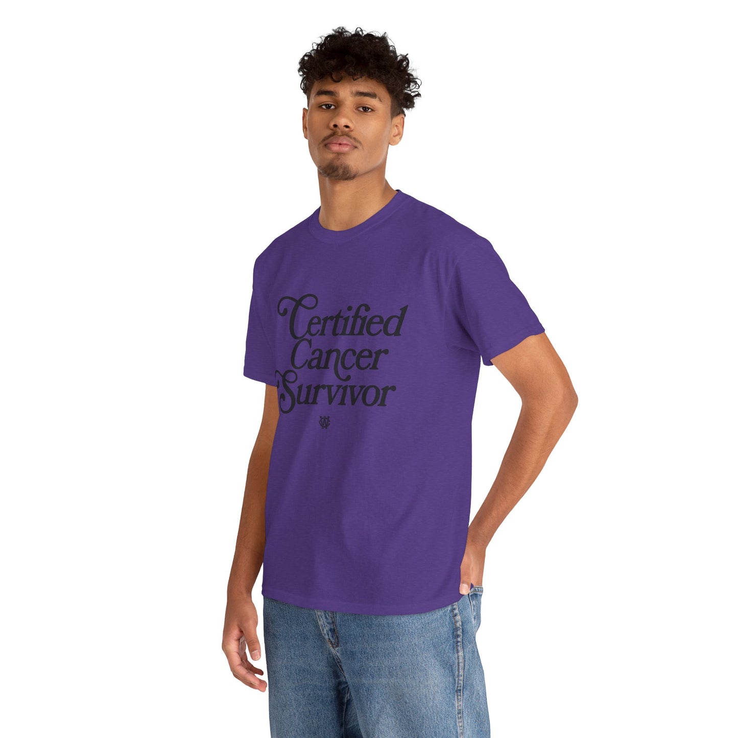 Certified Cancer Survivor - Unisex T-Shirt (Black Letters)