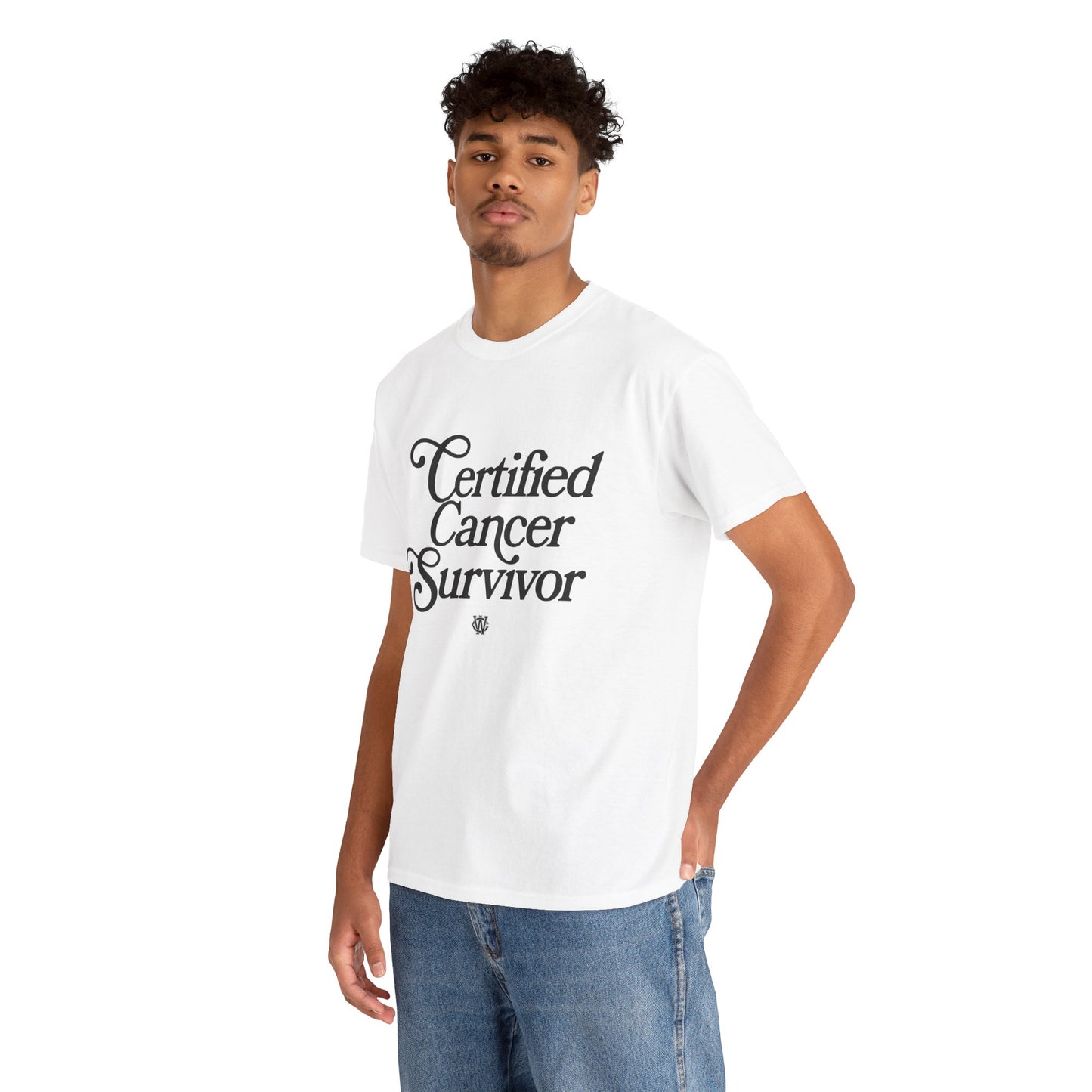 Certified Cancer Survivor - Unisex T-Shirt (Black Letters)