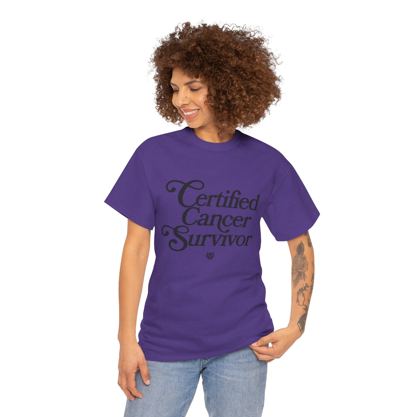 Certified Cancer Survivor - Unisex T-Shirt (Black Letters)