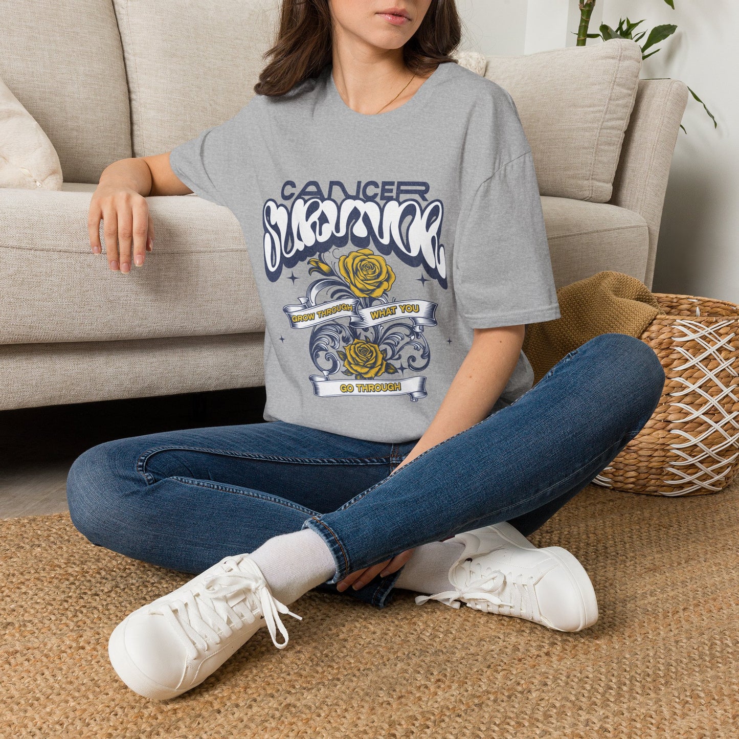 Grow Through (Yellow Flower) - Women's Soft Tee