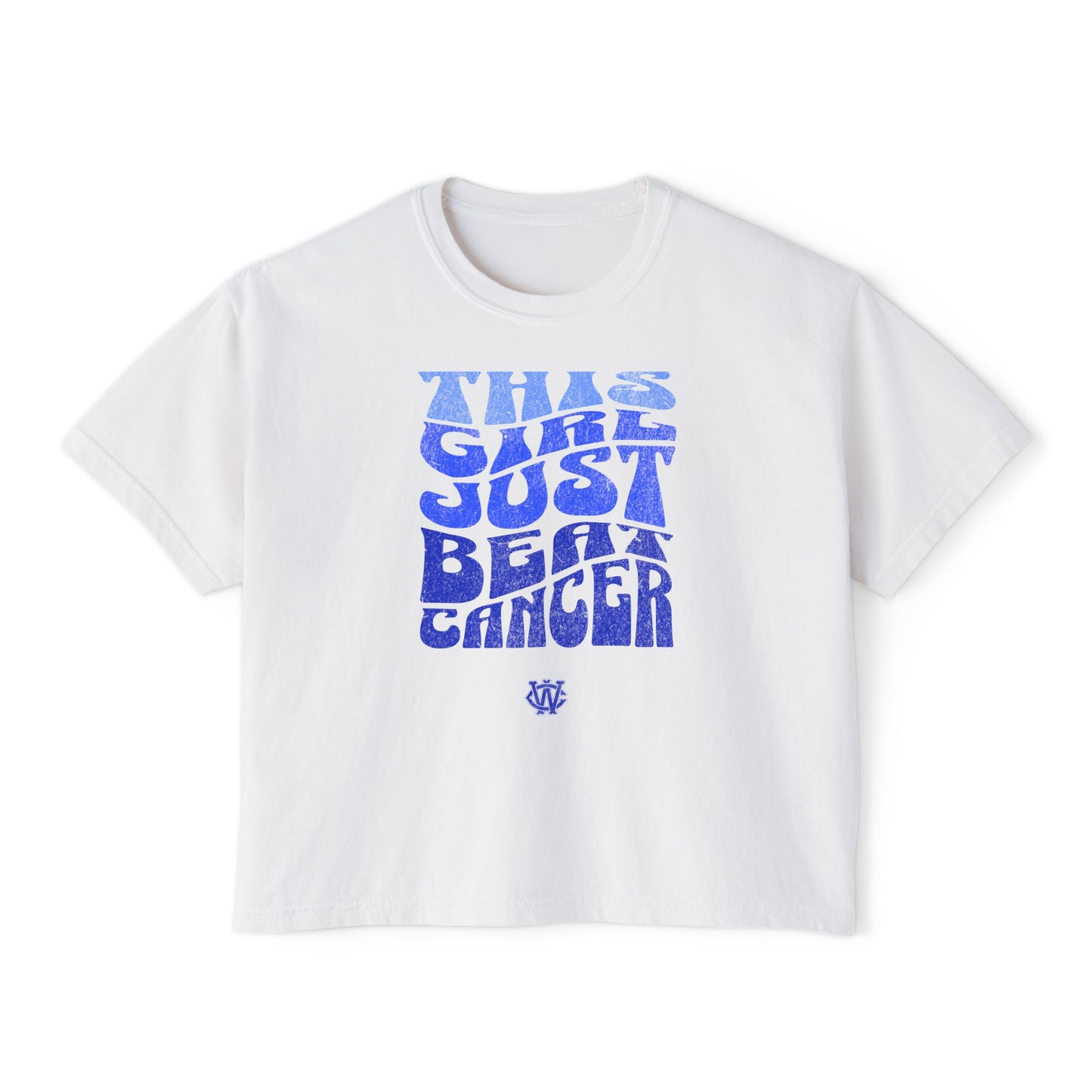 This Girl Beat Cancer (Blue) - Women's Boxy Tee