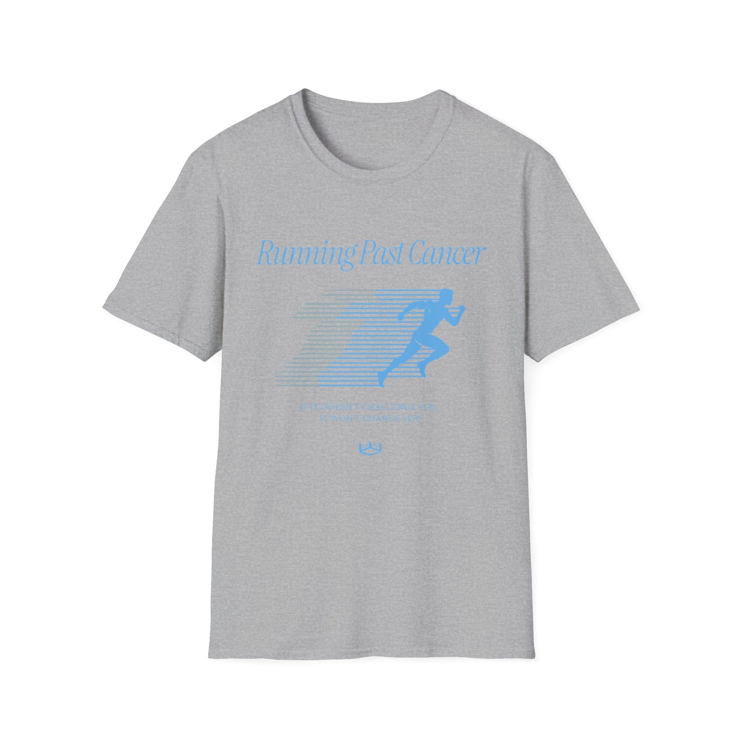 Running Past Cancer (Male) Light Blue Graphic - T-Shirt