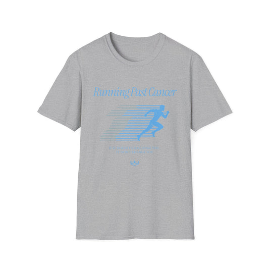 Running Past Cancer (Male) Light Blue Graphic - T-Shirt