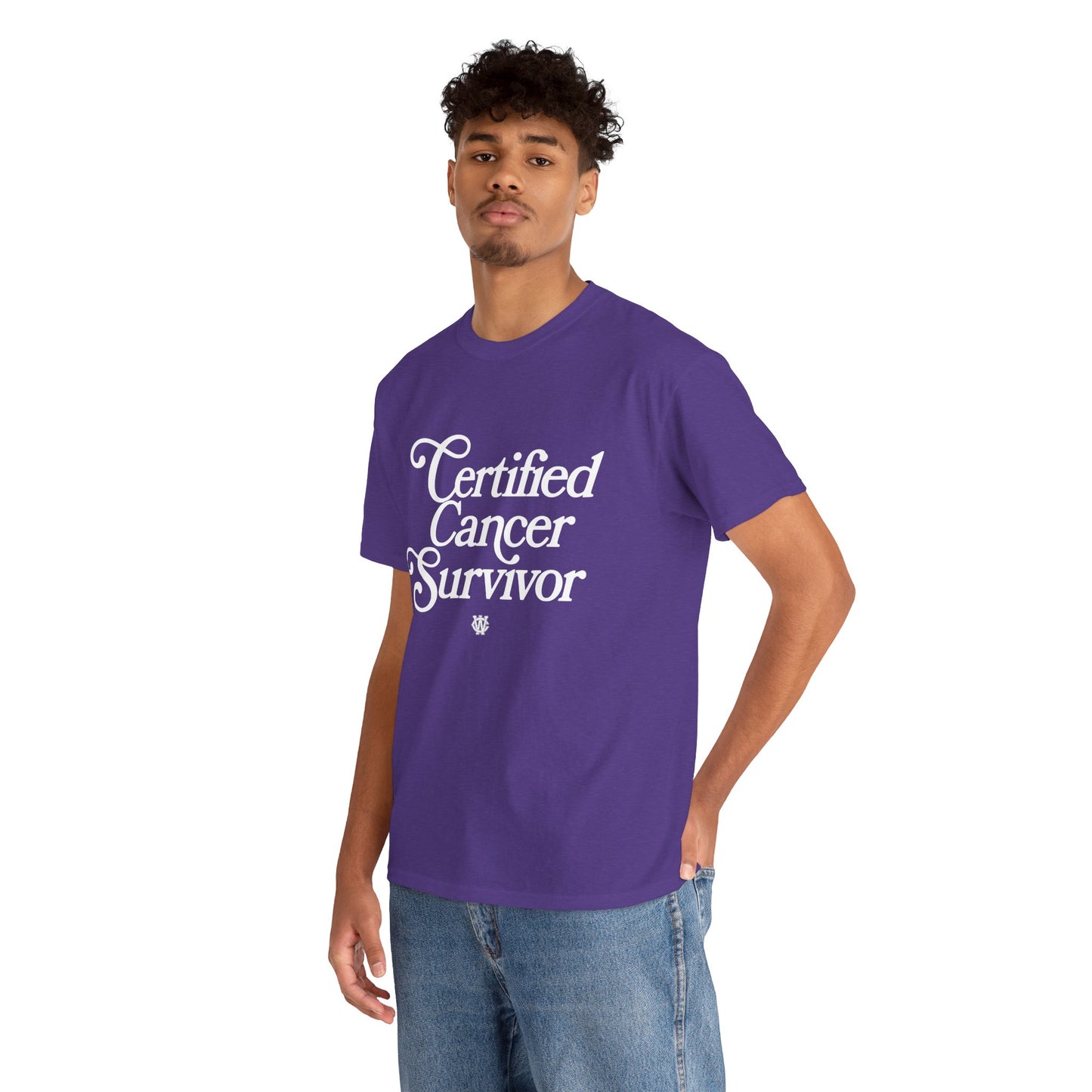 Certified Cancer Survivor - Unisex T-Shirt (White Letters)