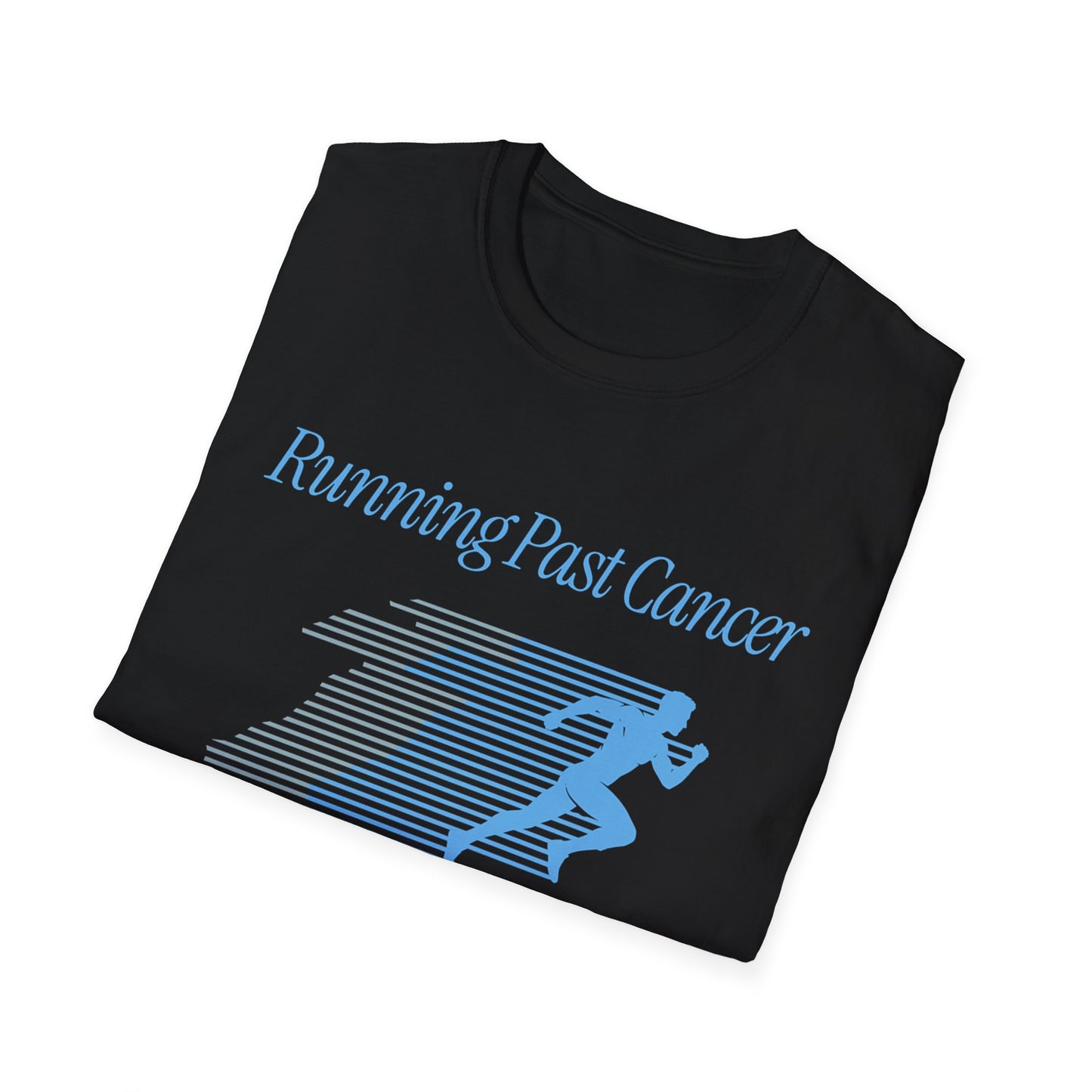Running Past Cancer (Male) Light Blue Graphic - T-Shirt