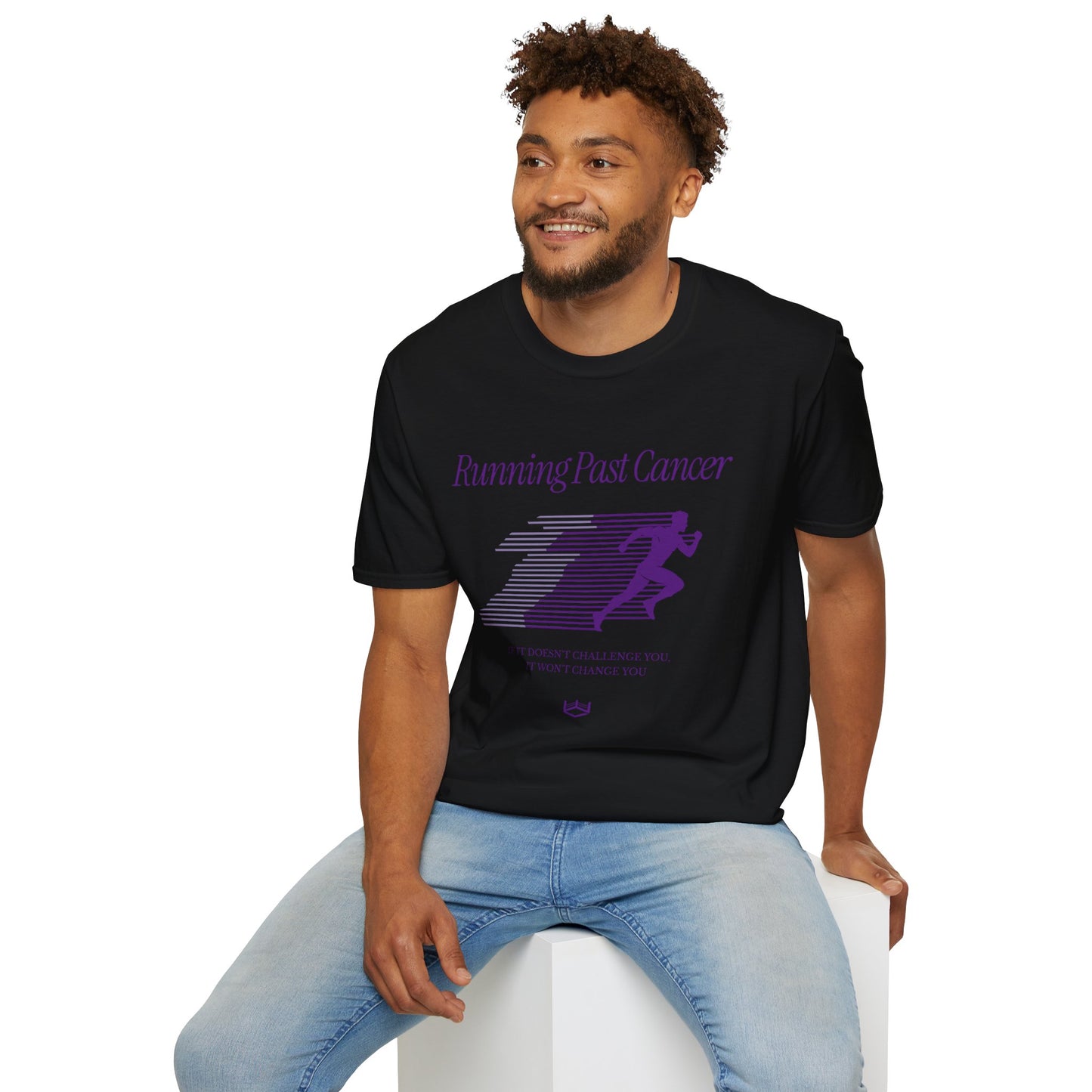 Running Past Cancer (Male) Purple Graphic - T-Shirt