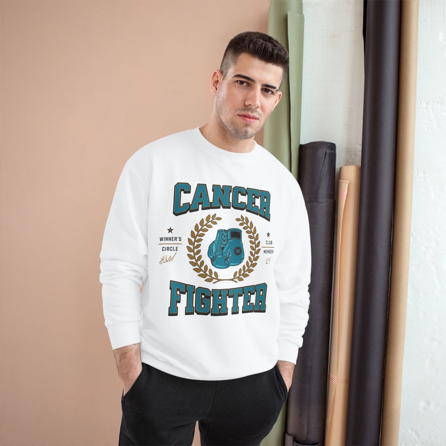 Cancer Fighter Teal Champion Crew Sweatshirt