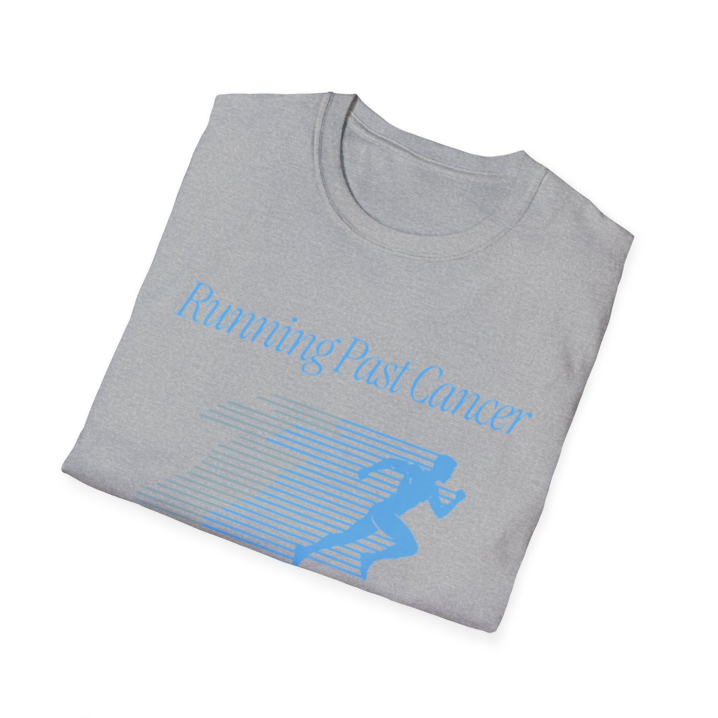 Running Past Cancer (Male) Light Blue Graphic - T-Shirt
