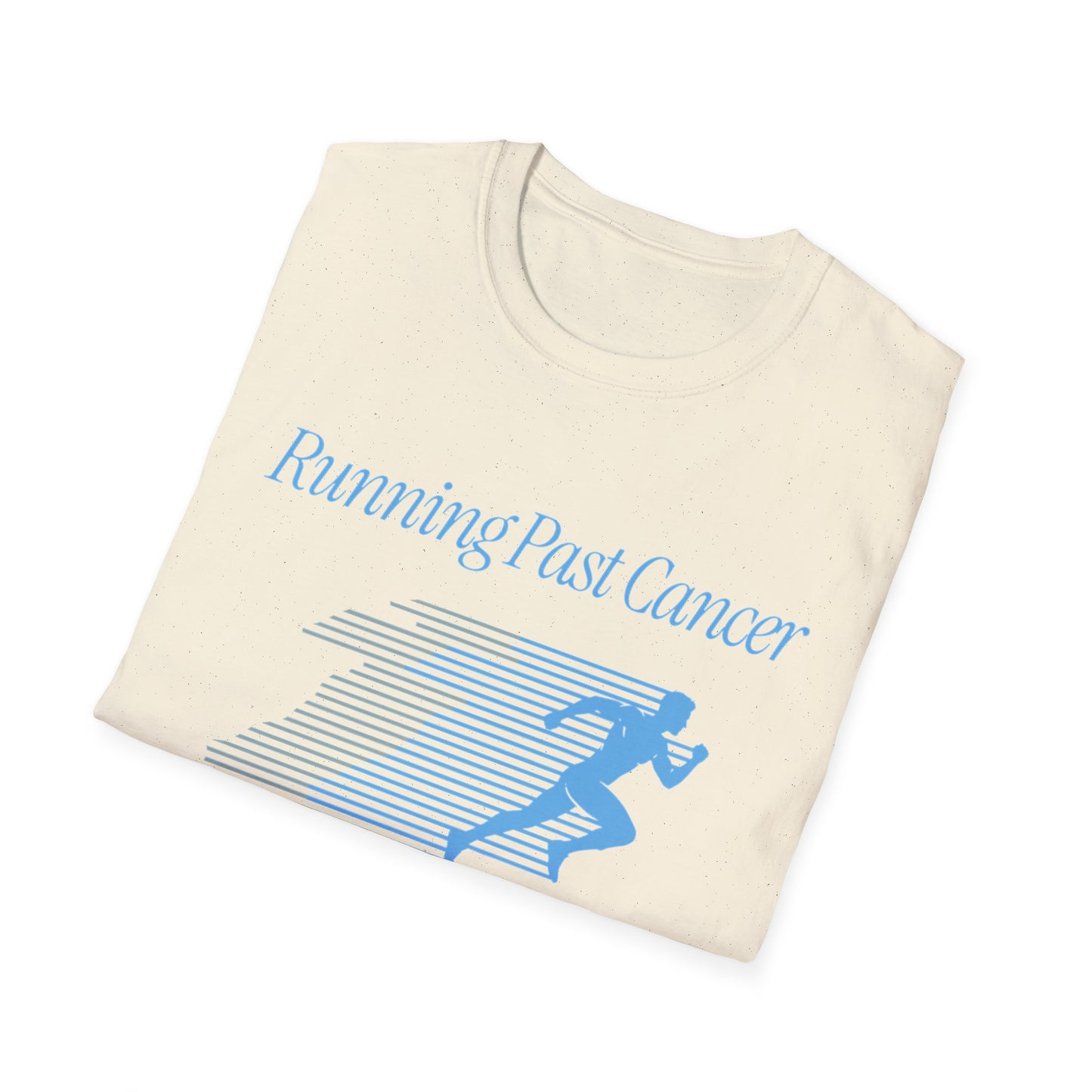 Running Past Cancer (Male) Light Blue Graphic - T-Shirt