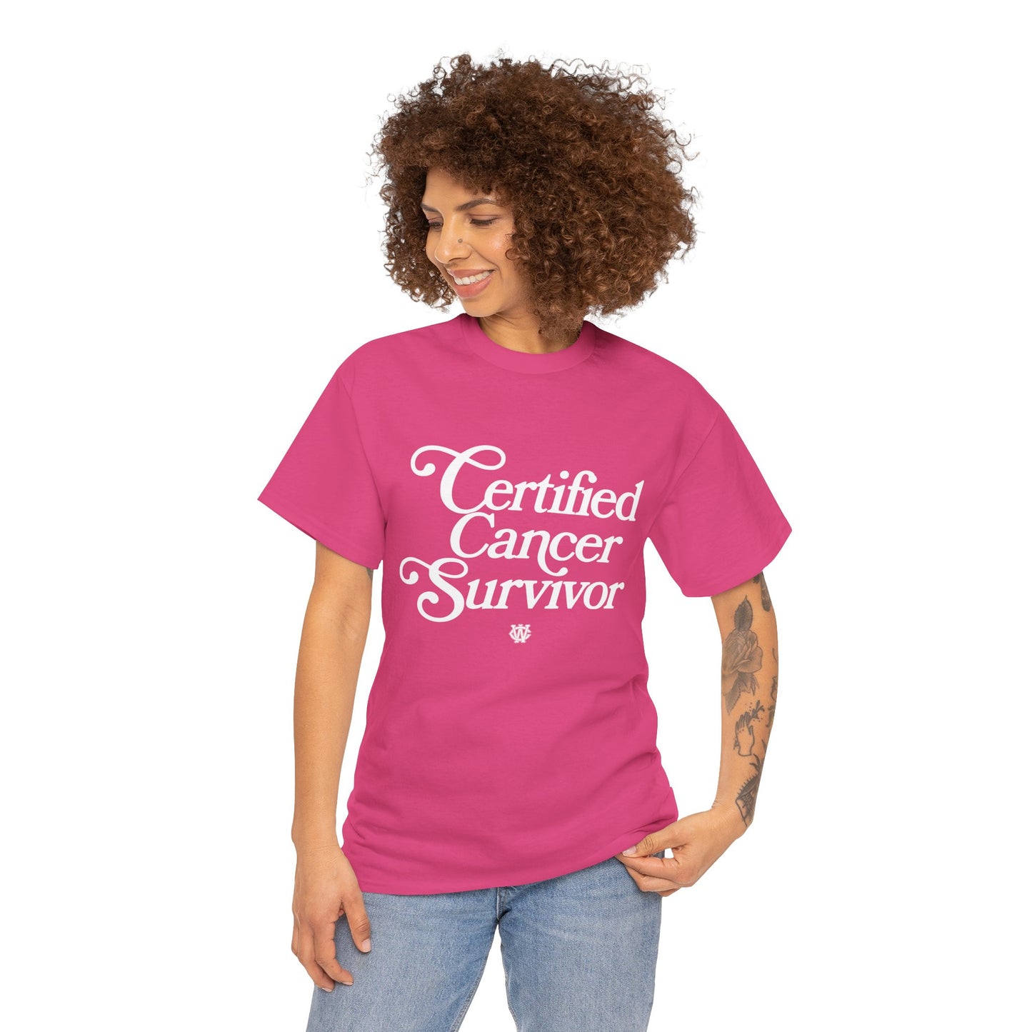 Certified Cancer Survivor - Unisex T-Shirt (White Letters)