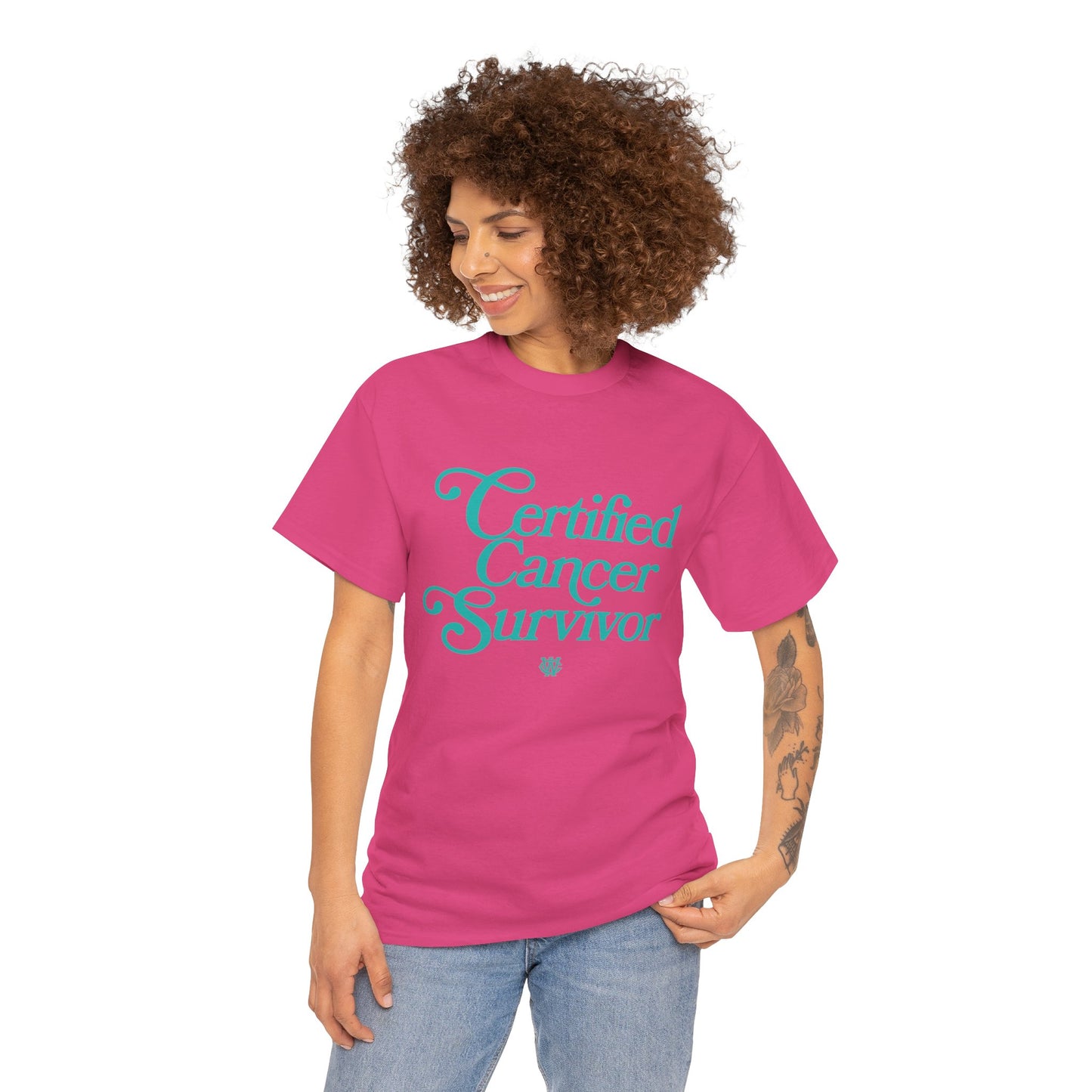 Certified Cancer Survivor - Unisex T-Shirt (Teal Letters)