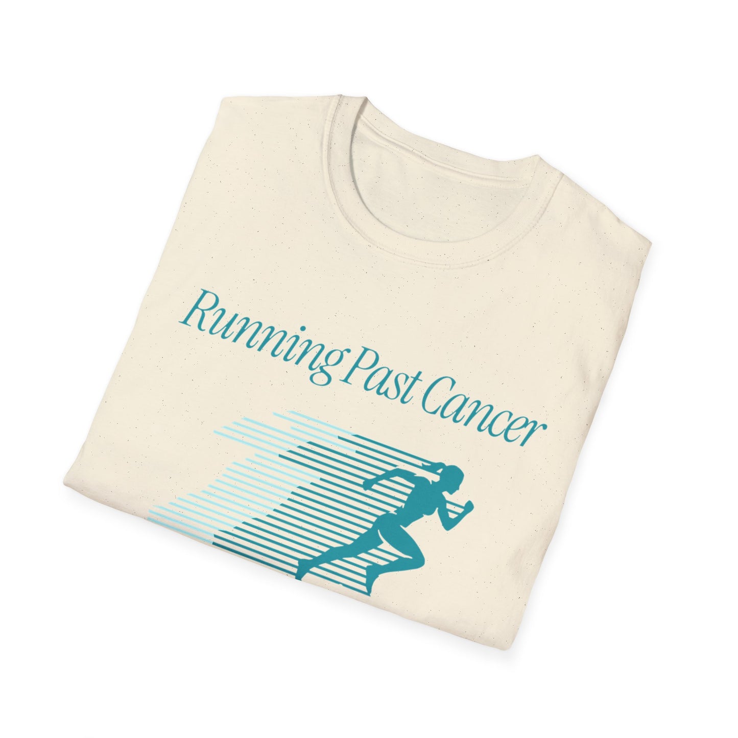 Running Past Cancer Teal Graphic (Female) - Lightweight Everyday Tee