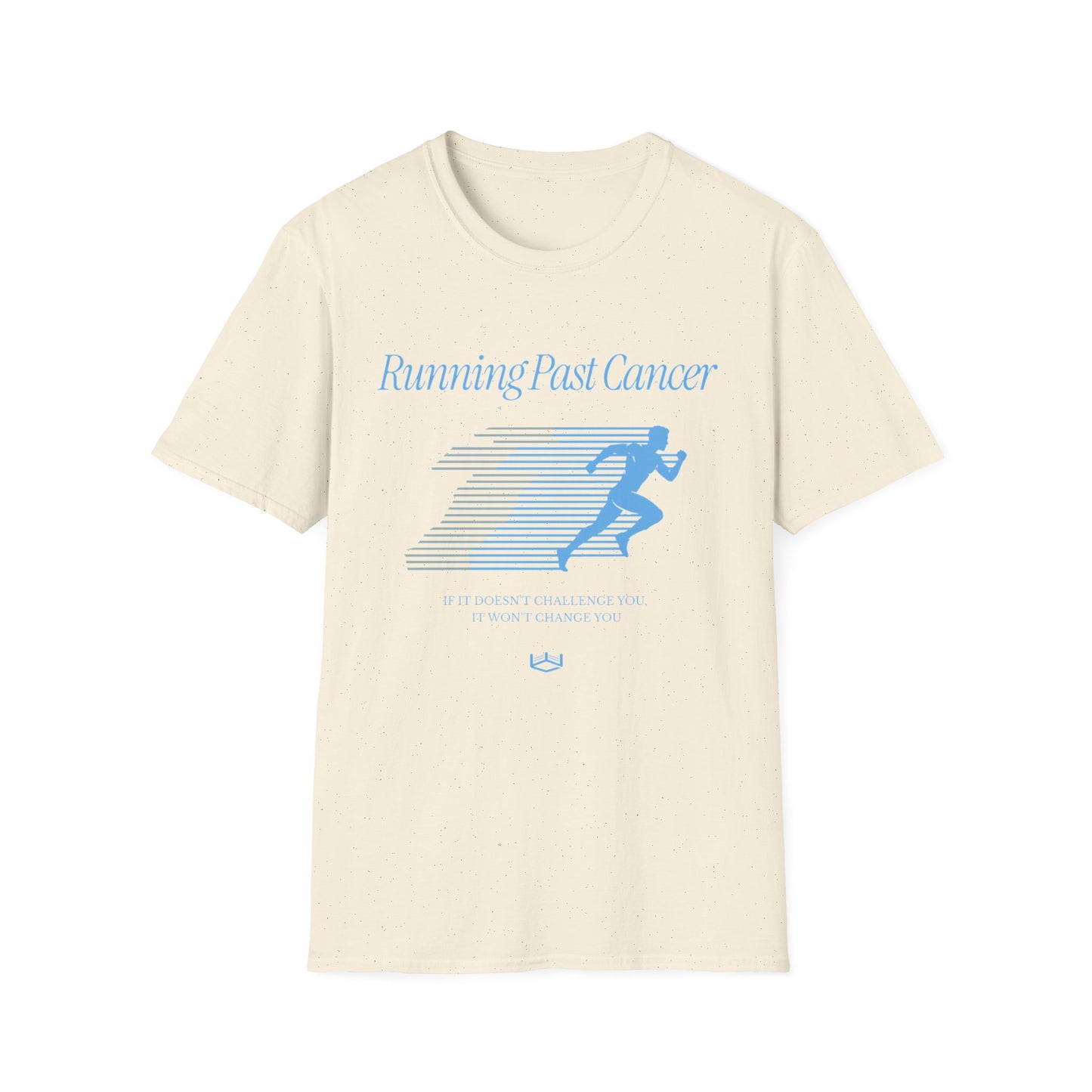Running Past Cancer (Male) Light Blue Graphic - T-Shirt