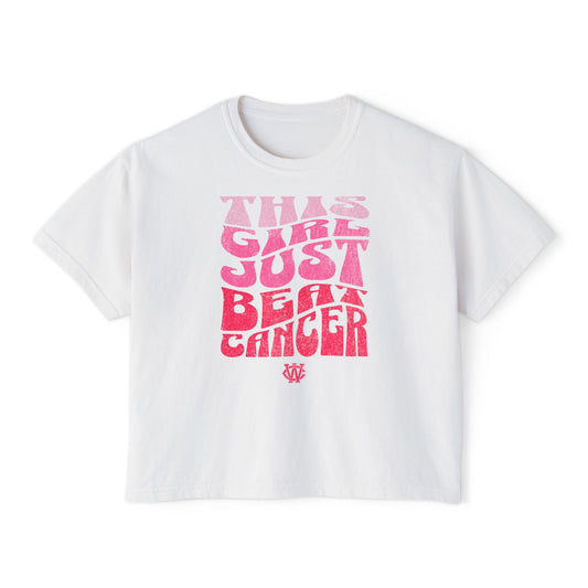 This Girl Beat Cancer (Pink) - Women's Boxy Tee