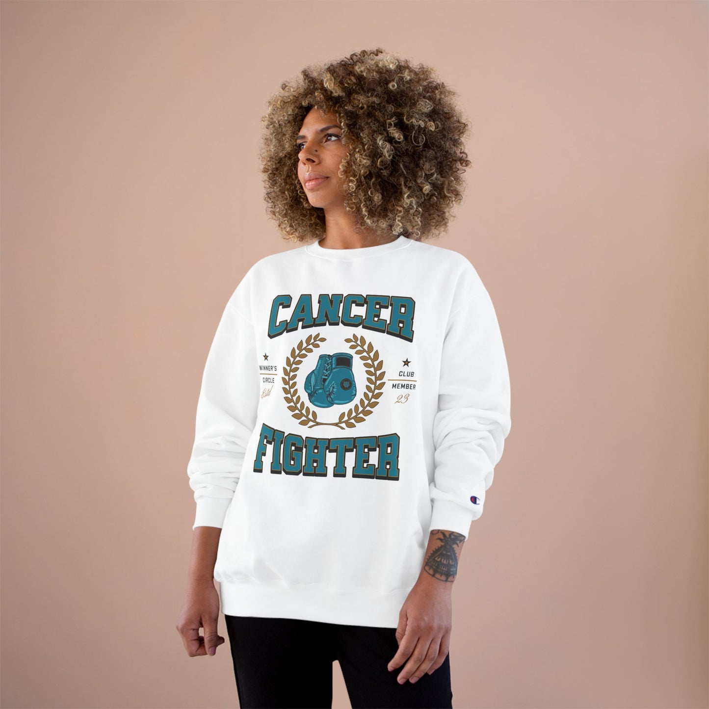 Cancer Fighter Teal Champion Crew Sweatshirt