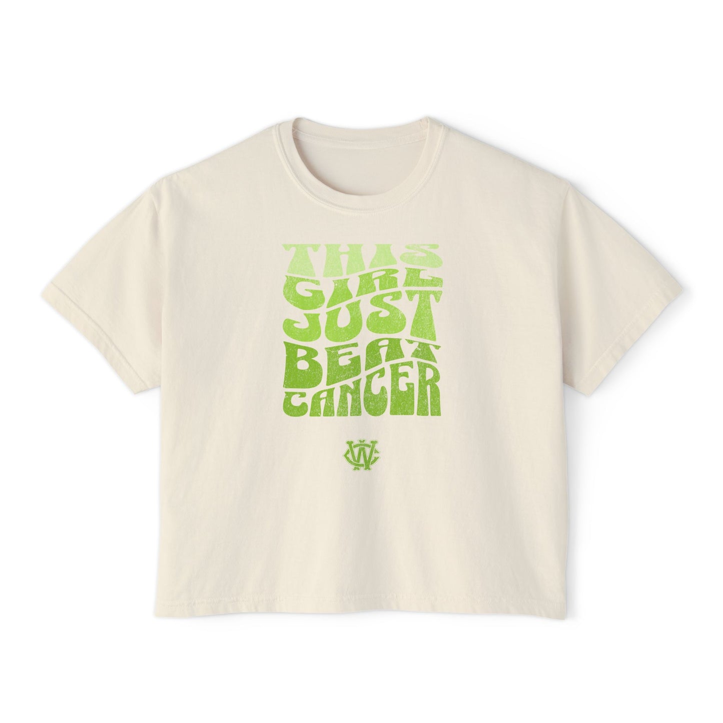 This Girl Beat Cancer (LimeGreen) - Women's Boxy Tee