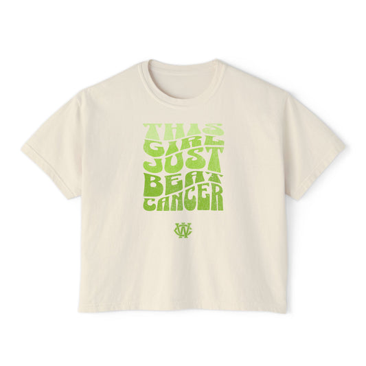 This Girl Beat Cancer (LimeGreen) - Women's Boxy Tee