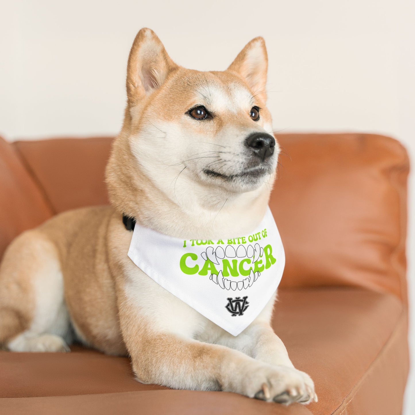Take a Bite Out of Cancer (Green) - Dog Bandana