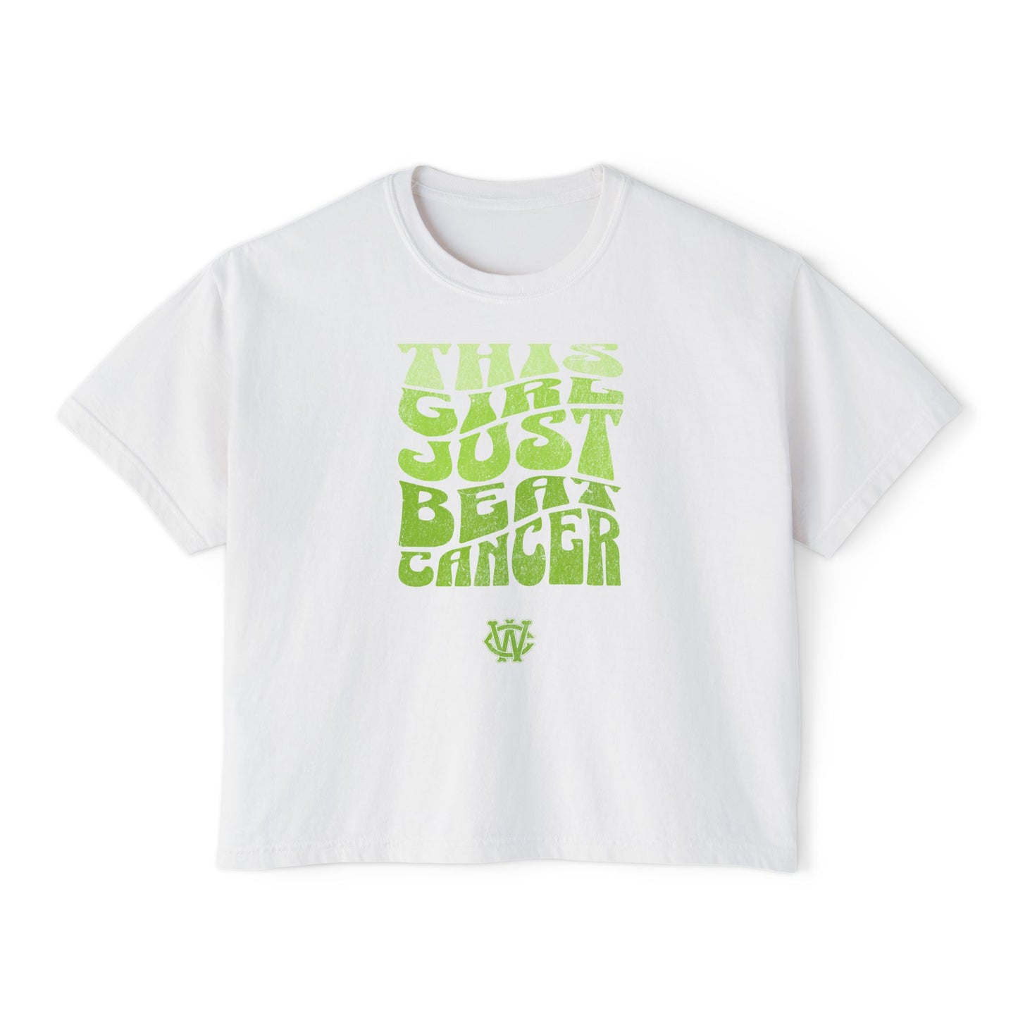 This Girl Beat Cancer (LimeGreen) - Women's Boxy Tee