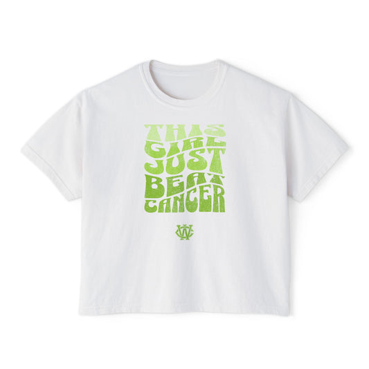 This Girl Beat Cancer (LimeGreen) - Women's Boxy Tee