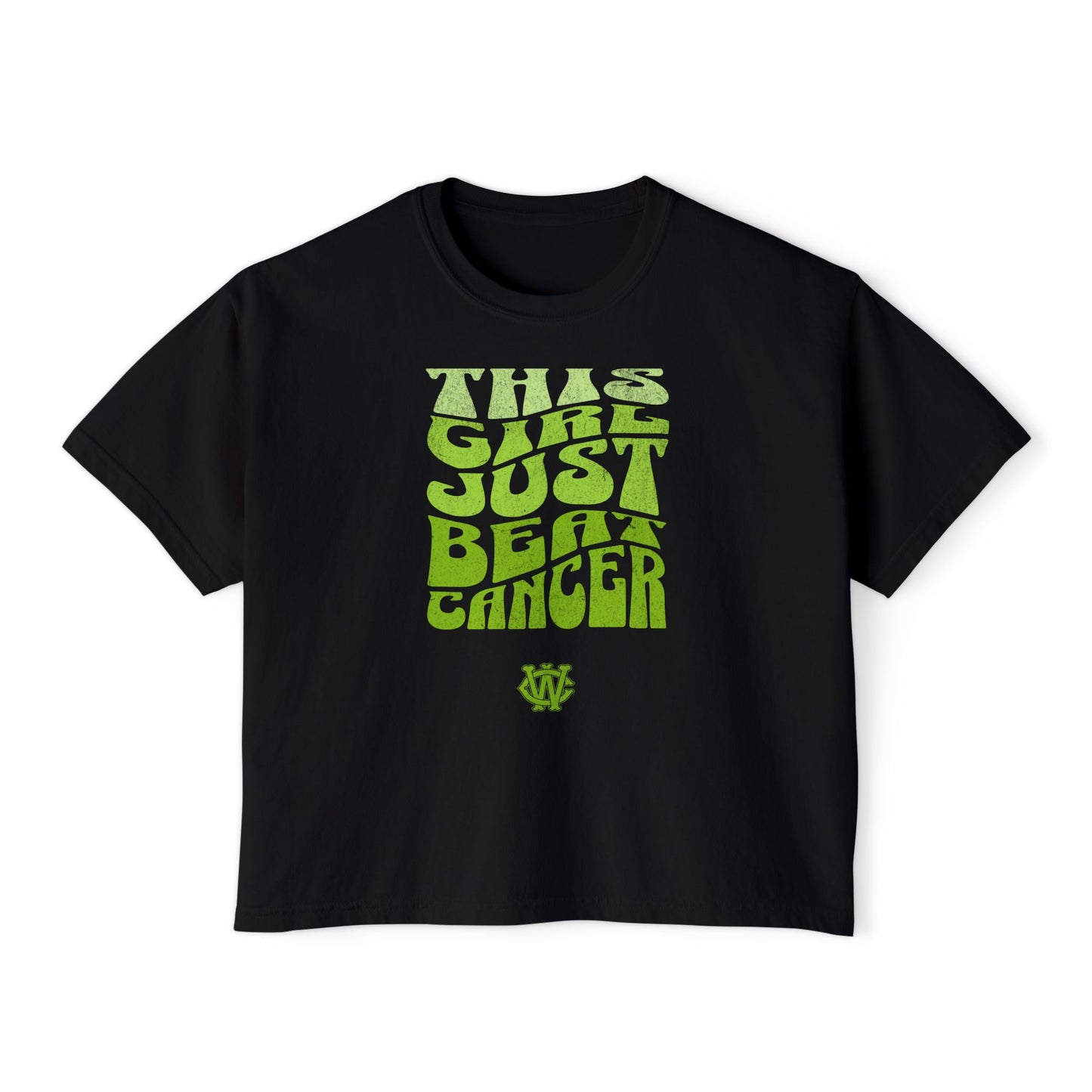 This Girl Beat Cancer (LimeGreen) - Women's Boxy Tee