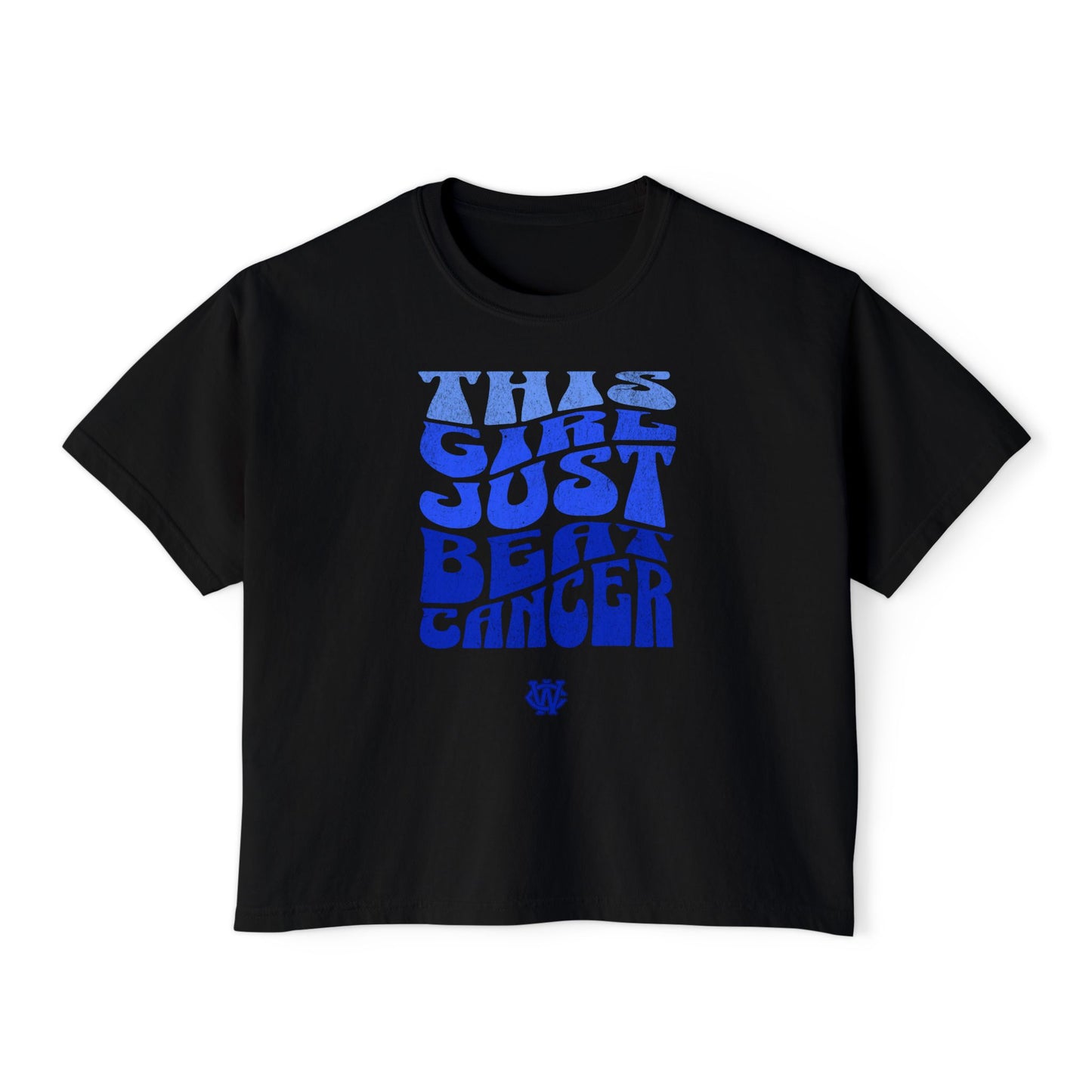 This Girl Beat Cancer (Blue) - Women's Boxy Tee