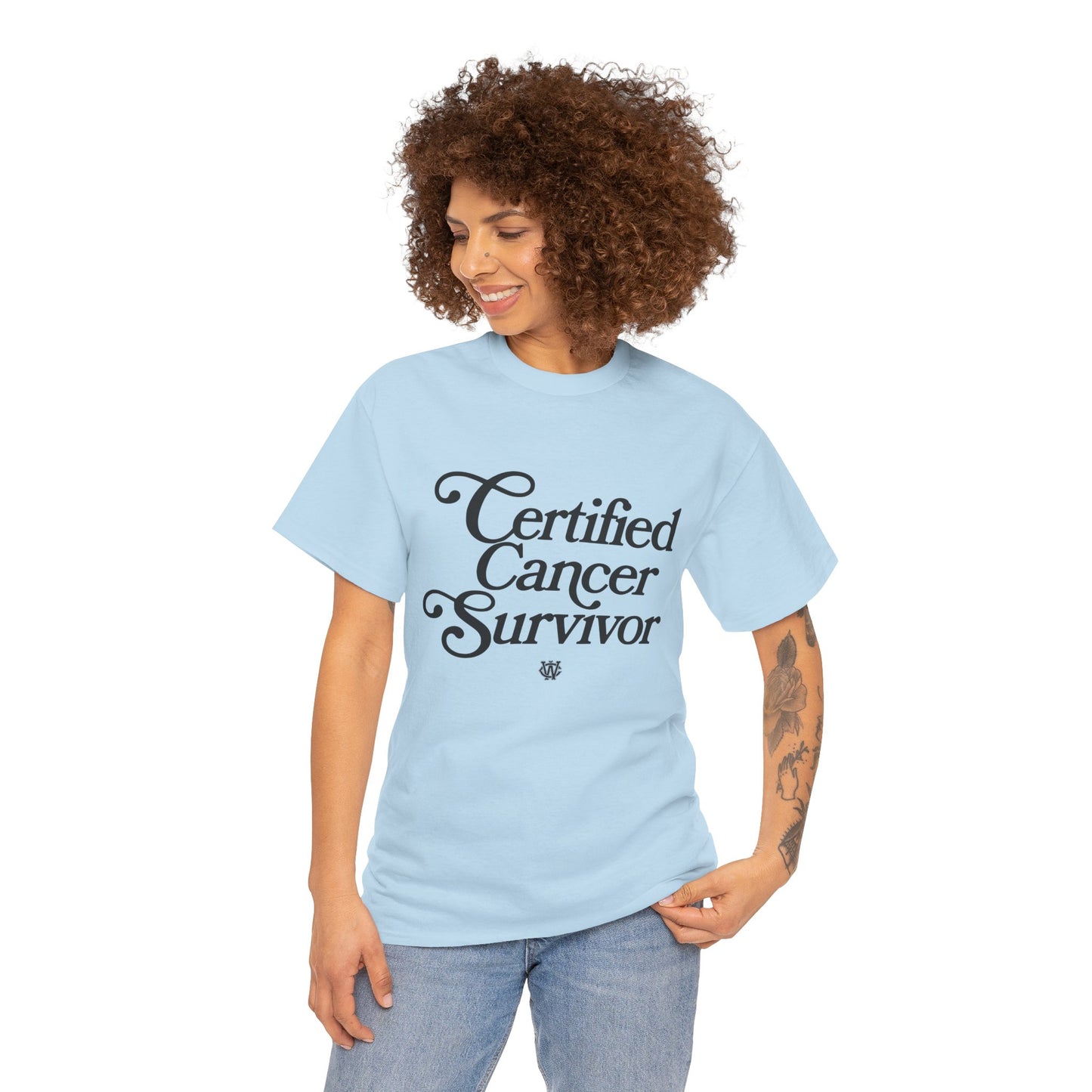 Certified Cancer Survivor - Unisex T-Shirt (Black Letters)