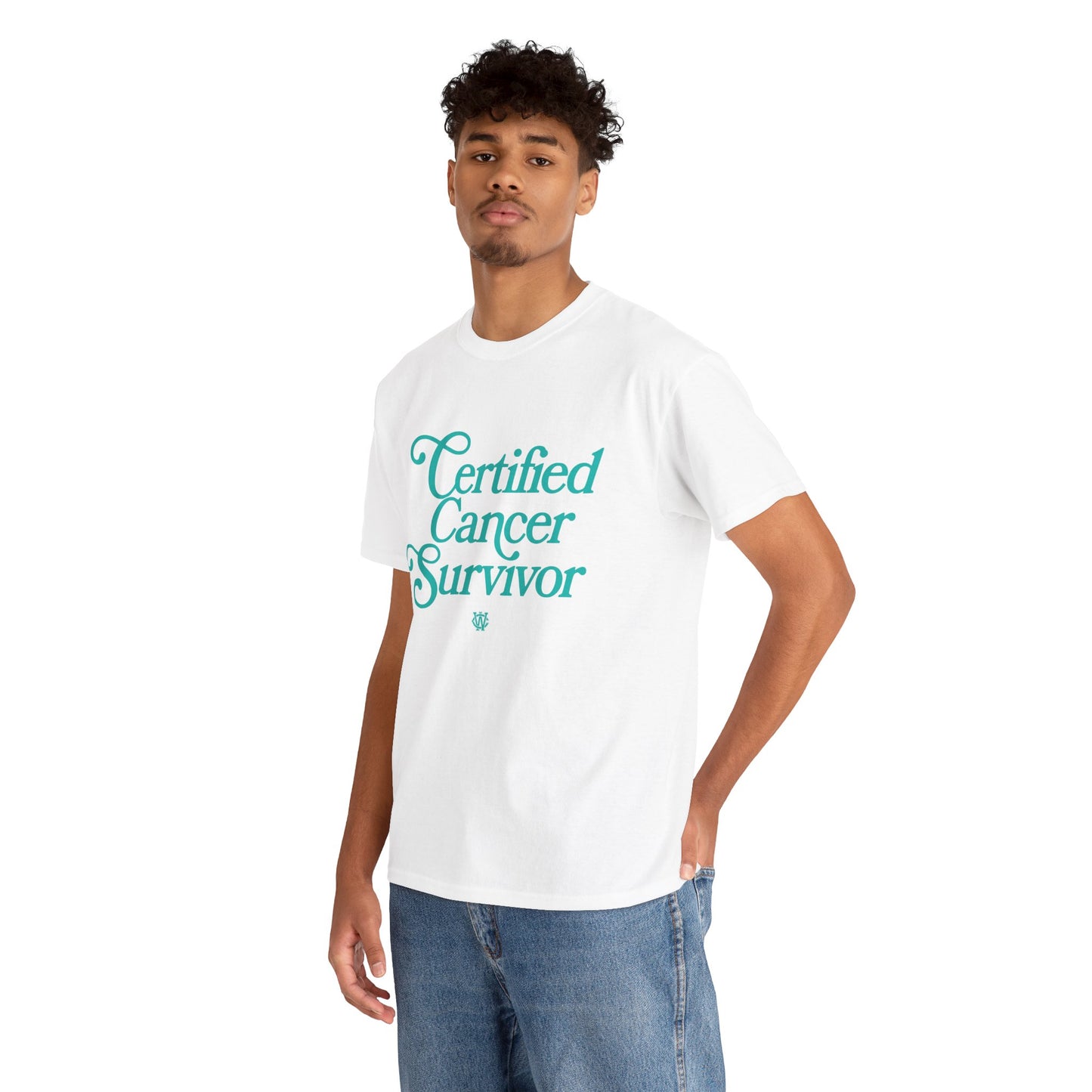 Certified Cancer Survivor - Unisex T-Shirt (Teal Letters)