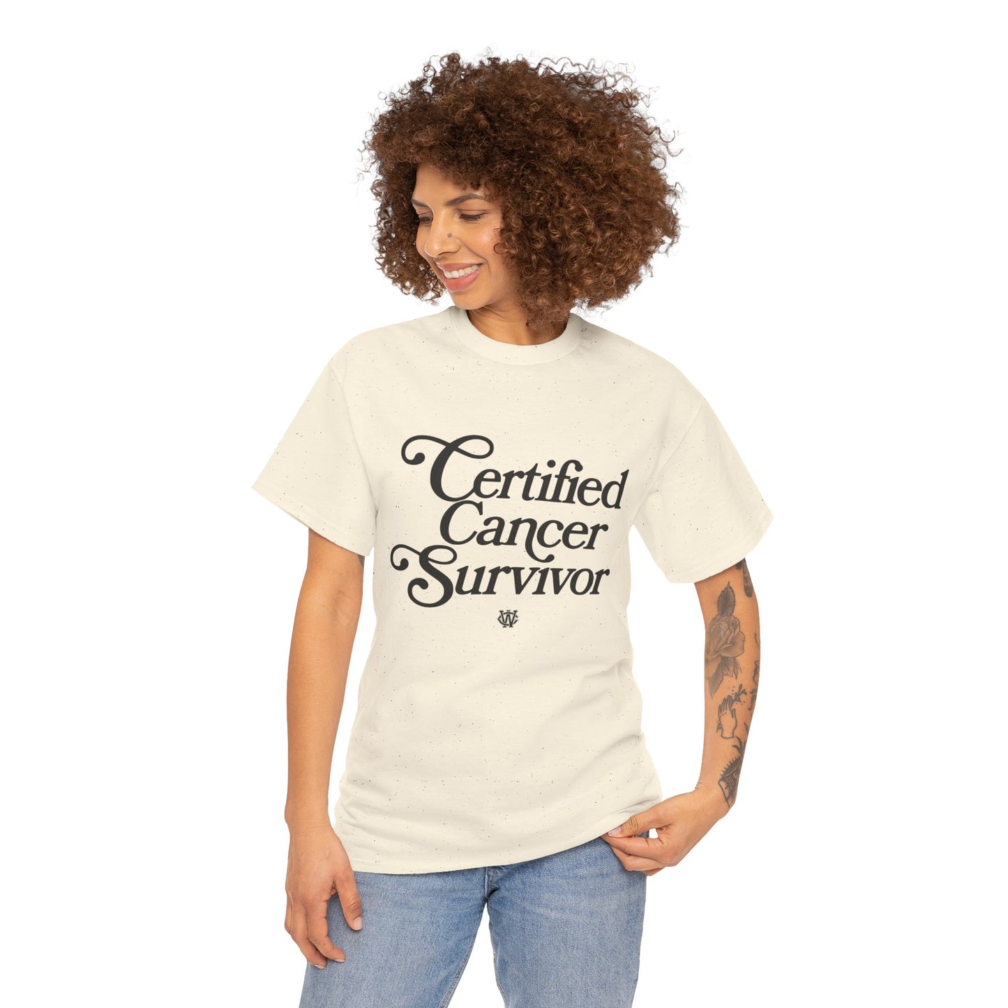 Certified Cancer Survivor - Unisex T-Shirt (Black Letters)