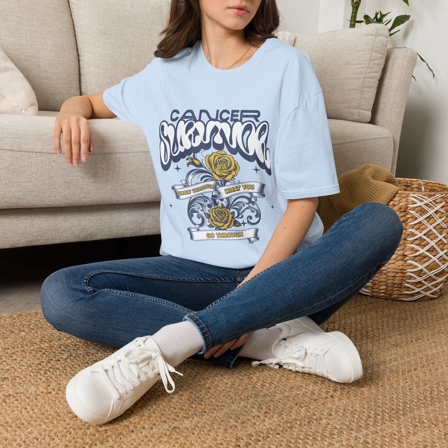 Grow Through (Yellow Flower) - Women's Soft Tee