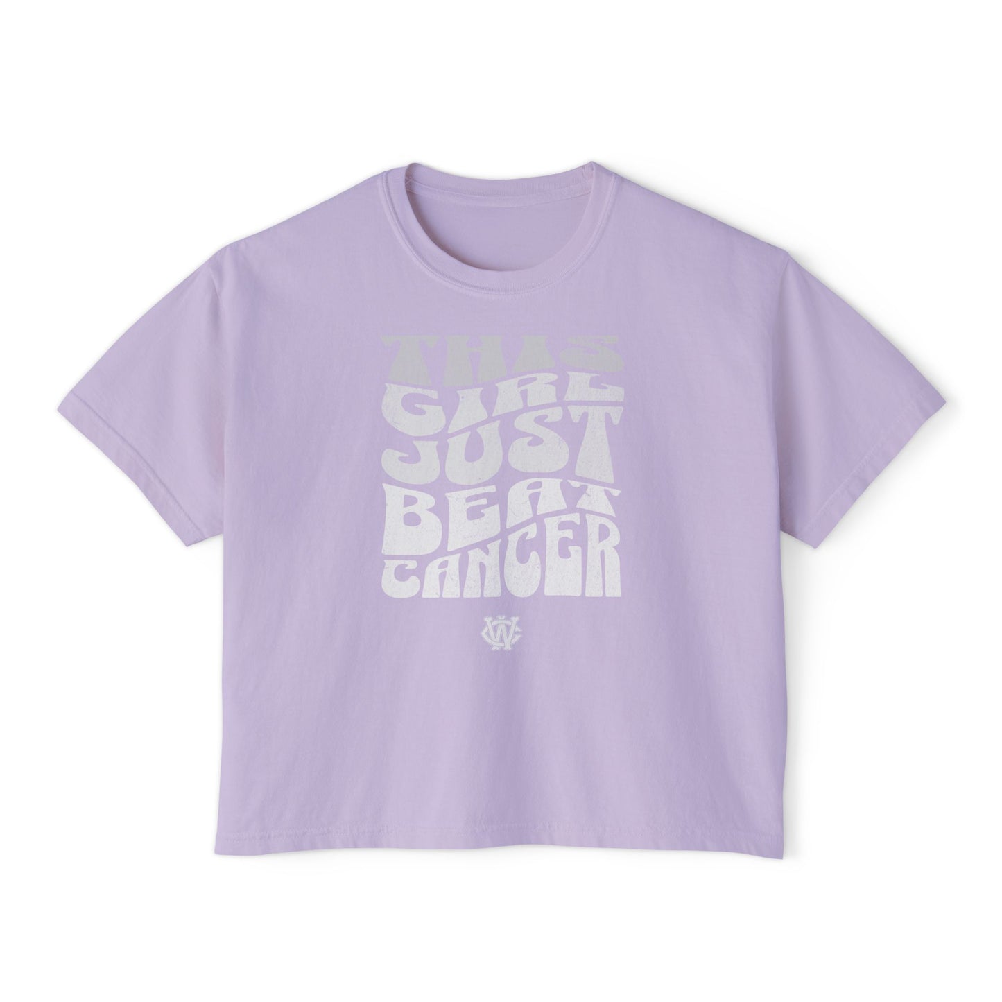 This Girl Beat Cancer (White) - Women's Boxy Tee