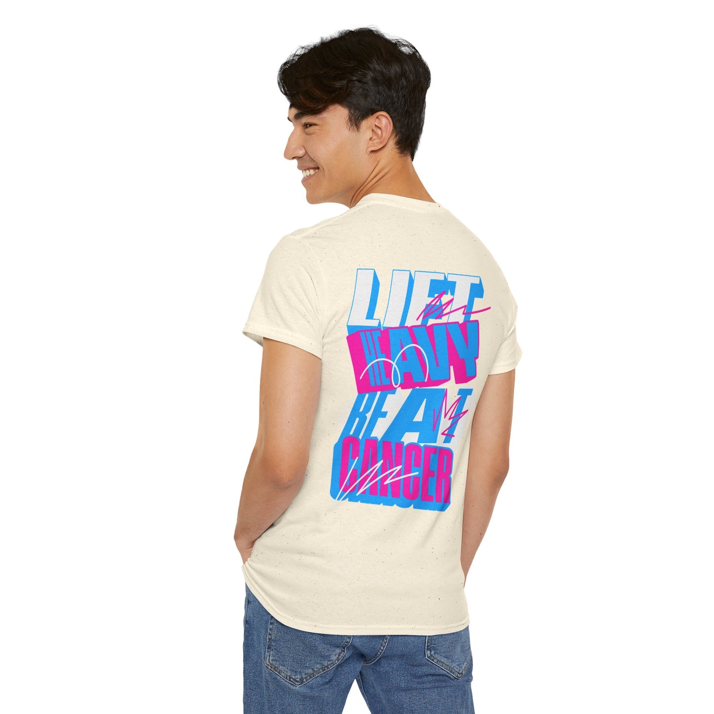 Lift Heavy Beat Cancer (Men's) - Heavy Cotton Tee