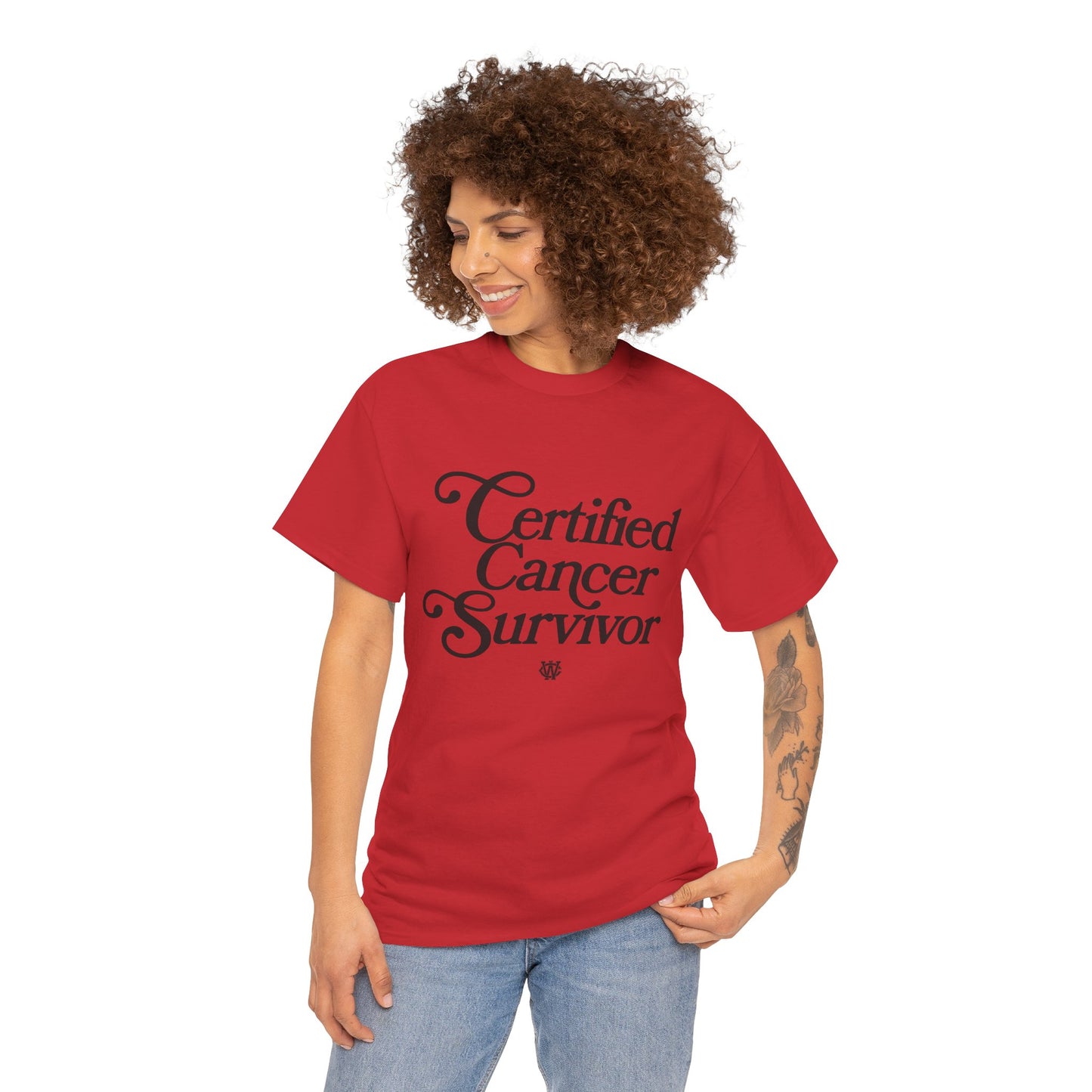 Certified Cancer Survivor - Unisex T-Shirt (Black Letters)