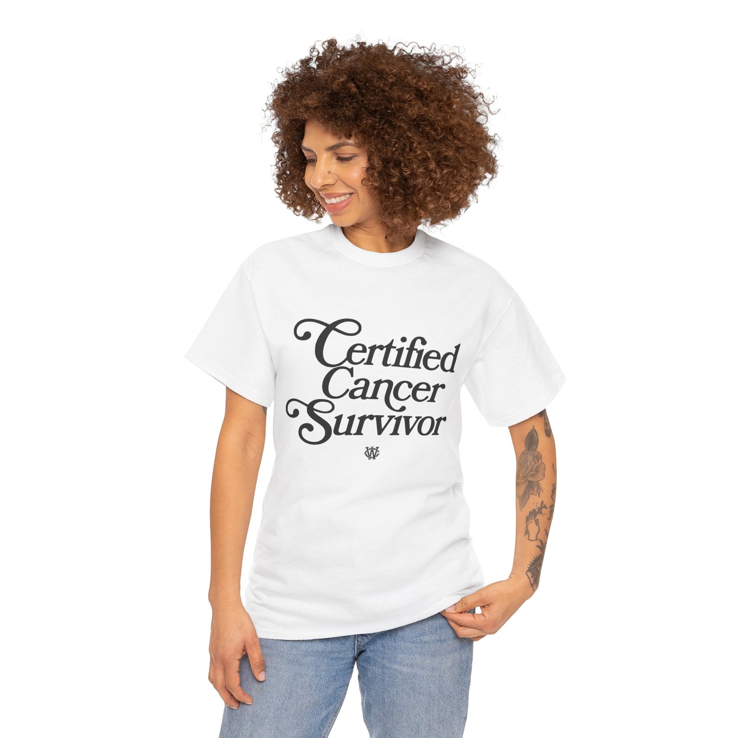 Certified Cancer Survivor - Unisex T-Shirt (Black Letters)