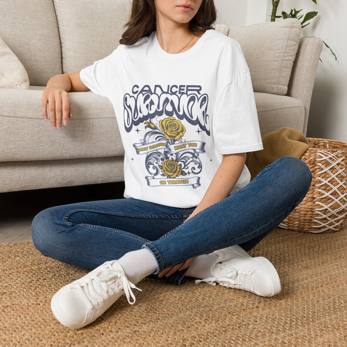 Grow Through (Yellow Flower) - Women's Soft Tee