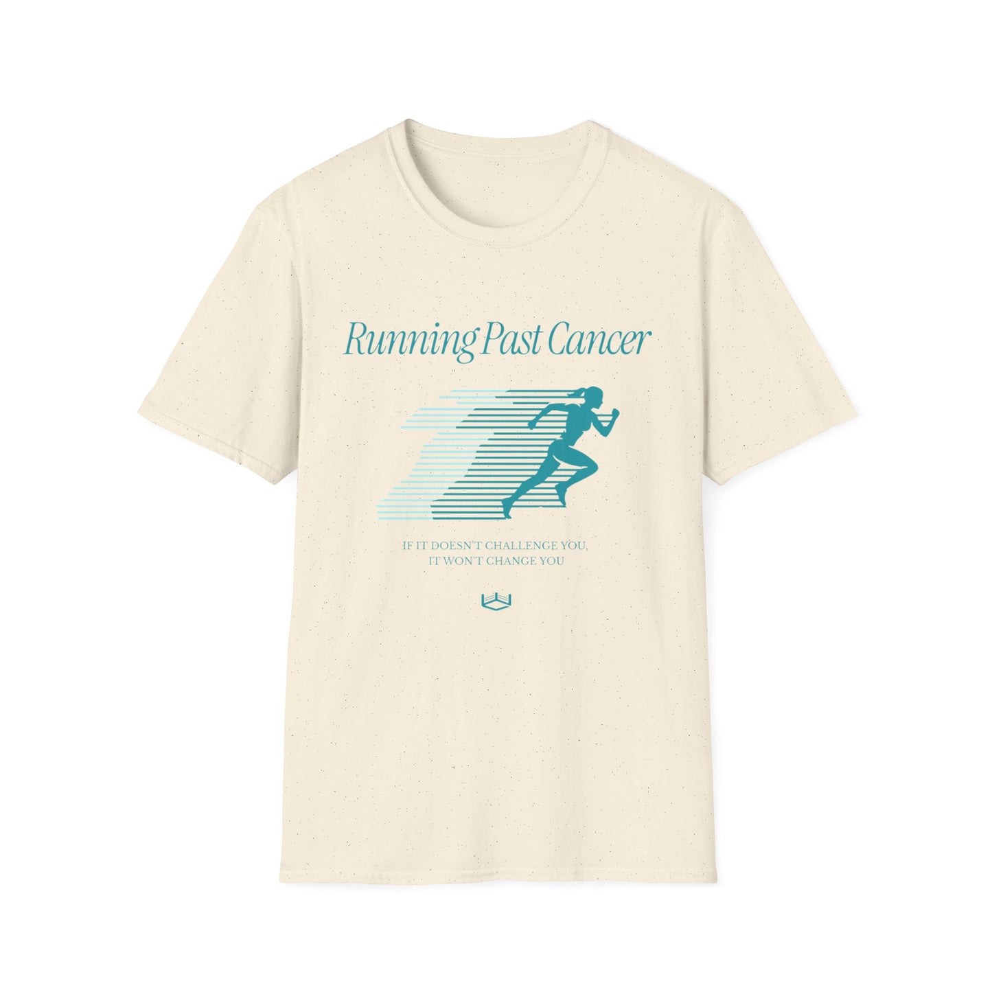 Running Past Cancer Teal Graphic (Female) - Lightweight Everyday Tee