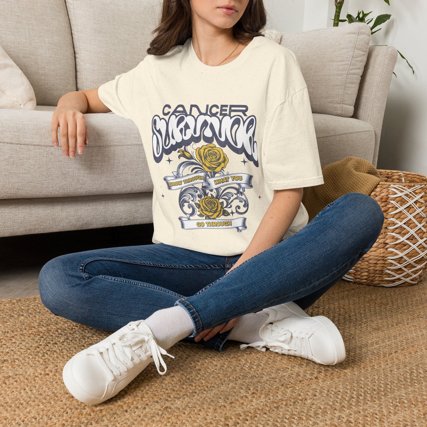 Grow Through (Yellow Flower) - Women's Soft Tee