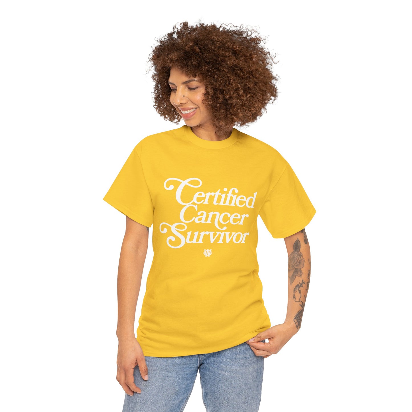 Certified Cancer Survivor - Unisex T-Shirt (White Letters)