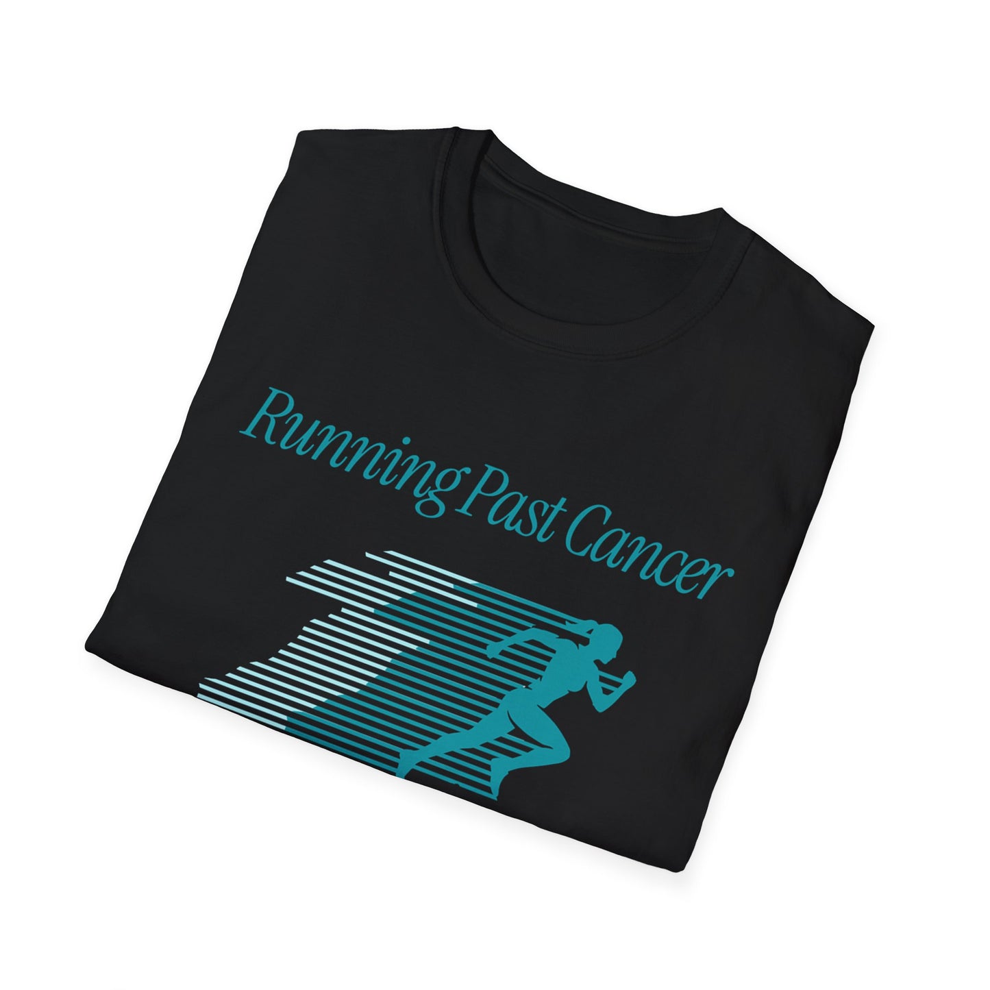 Running Past Cancer Teal Graphic (Female) - Lightweight Everyday Tee