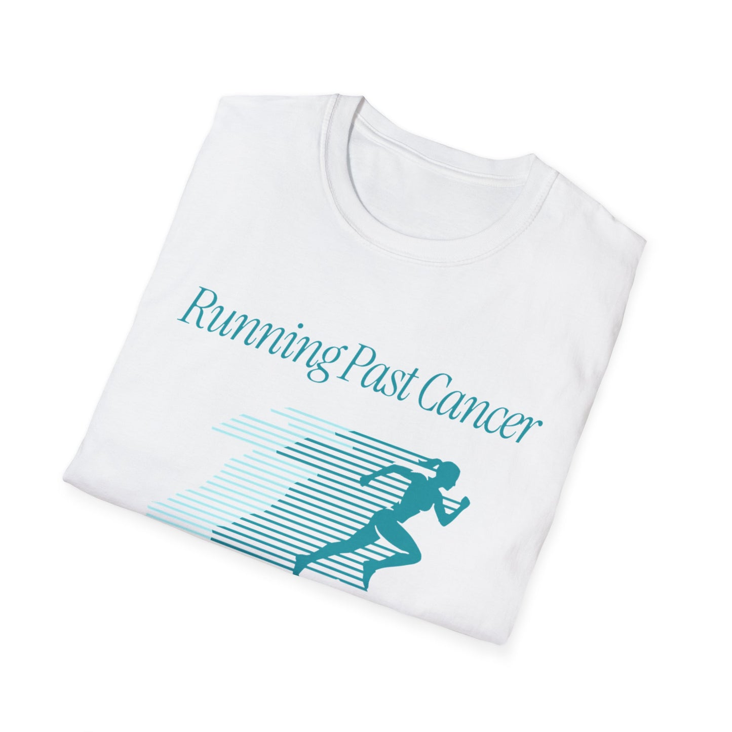 Running Past Cancer Teal Graphic (Female) - Lightweight Everyday Tee