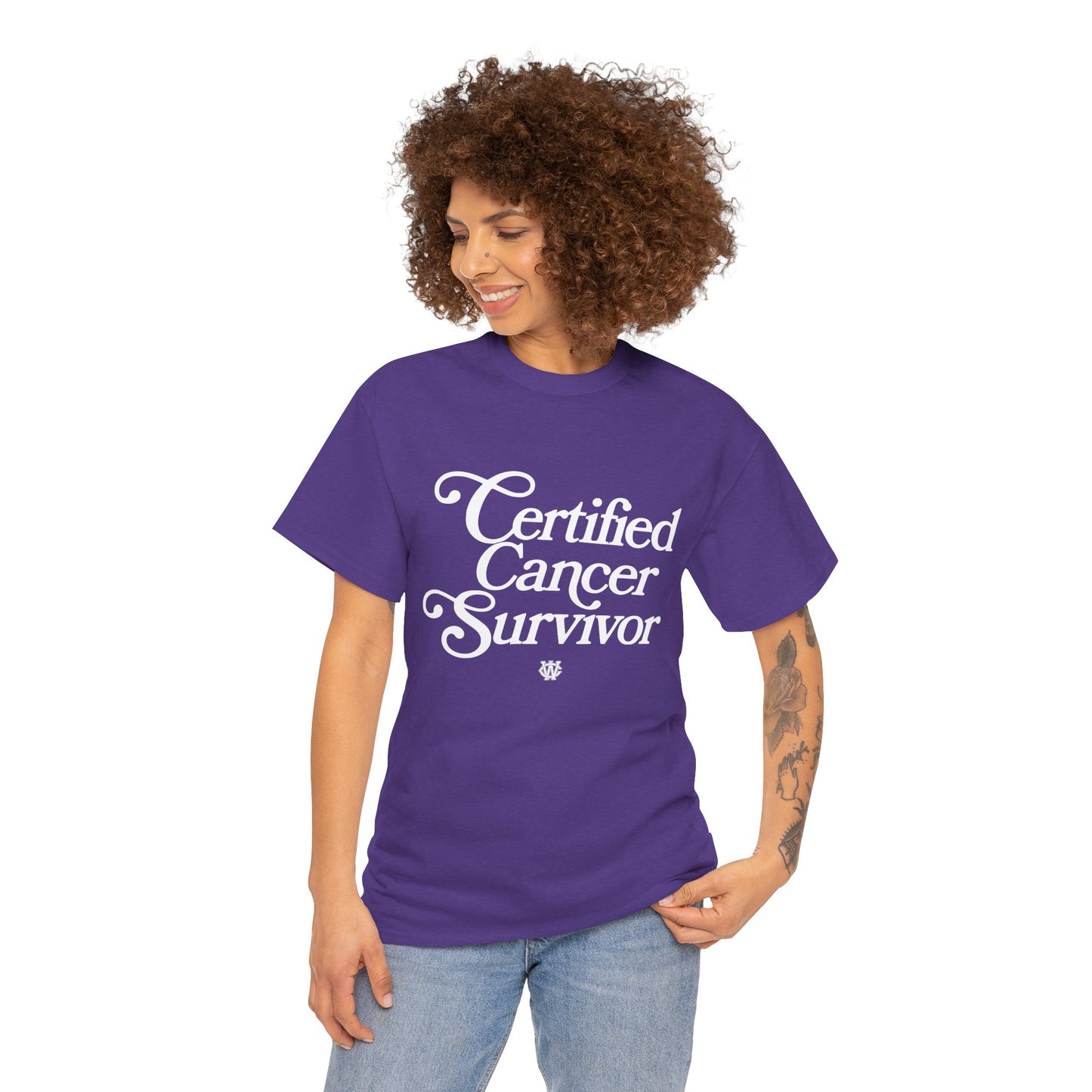 Certified Cancer Survivor - Unisex T-Shirt (White Letters)