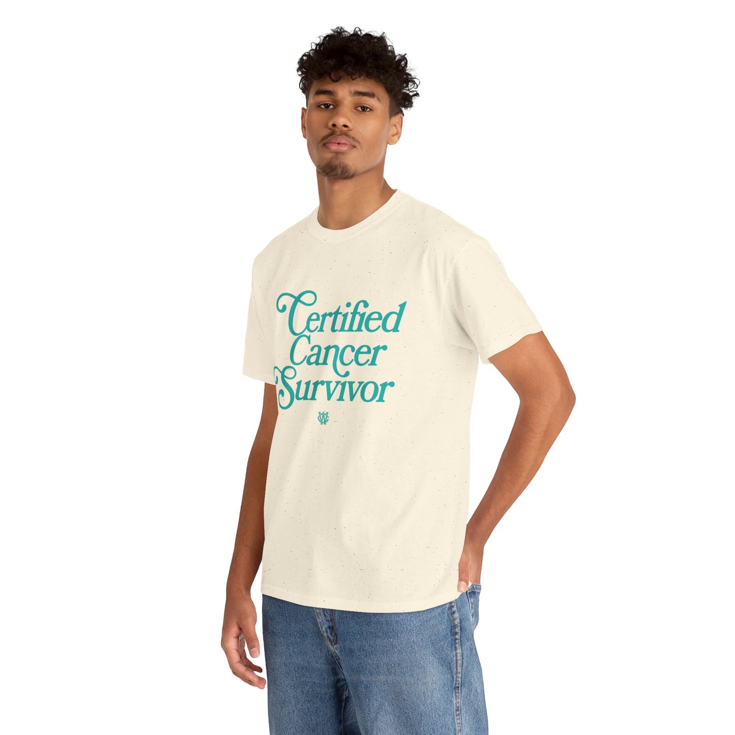 Certified Cancer Survivor - Unisex T-Shirt (Teal Letters)